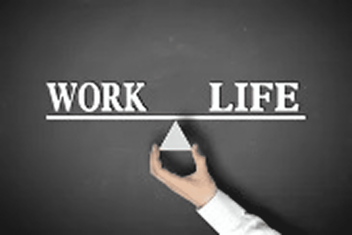 Work-life balance concept with hand illustration.