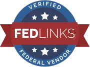 Verified Federal Vendor badge with FedLinks branding.